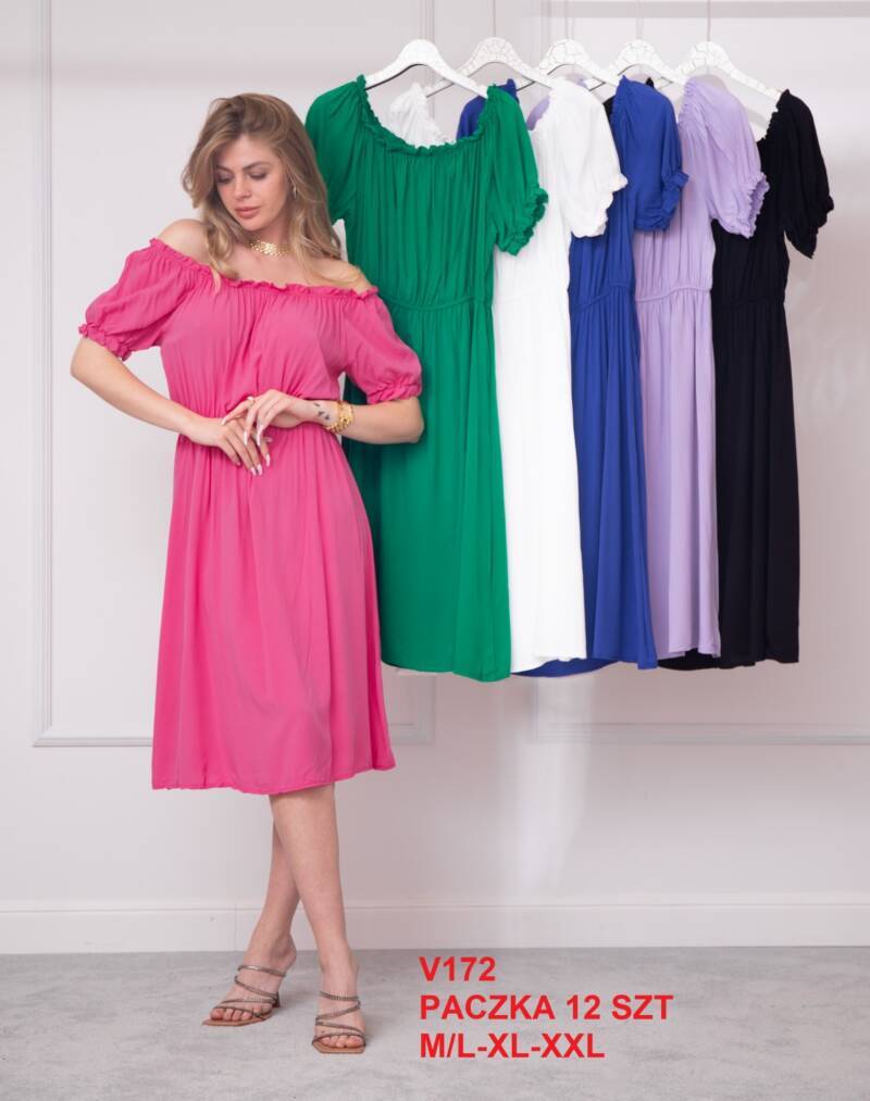 Sukienki damskie Roz M/L-XL-2XL, Mix Kolor .Paczka 12 szt